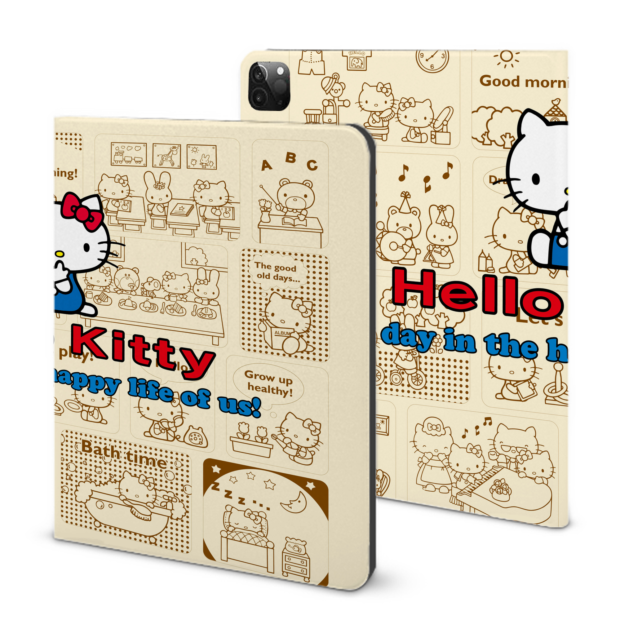 （画像用） Hello Kitty ハローキティ IPadケース ペンホルダー付き ブックスタイルデザイン